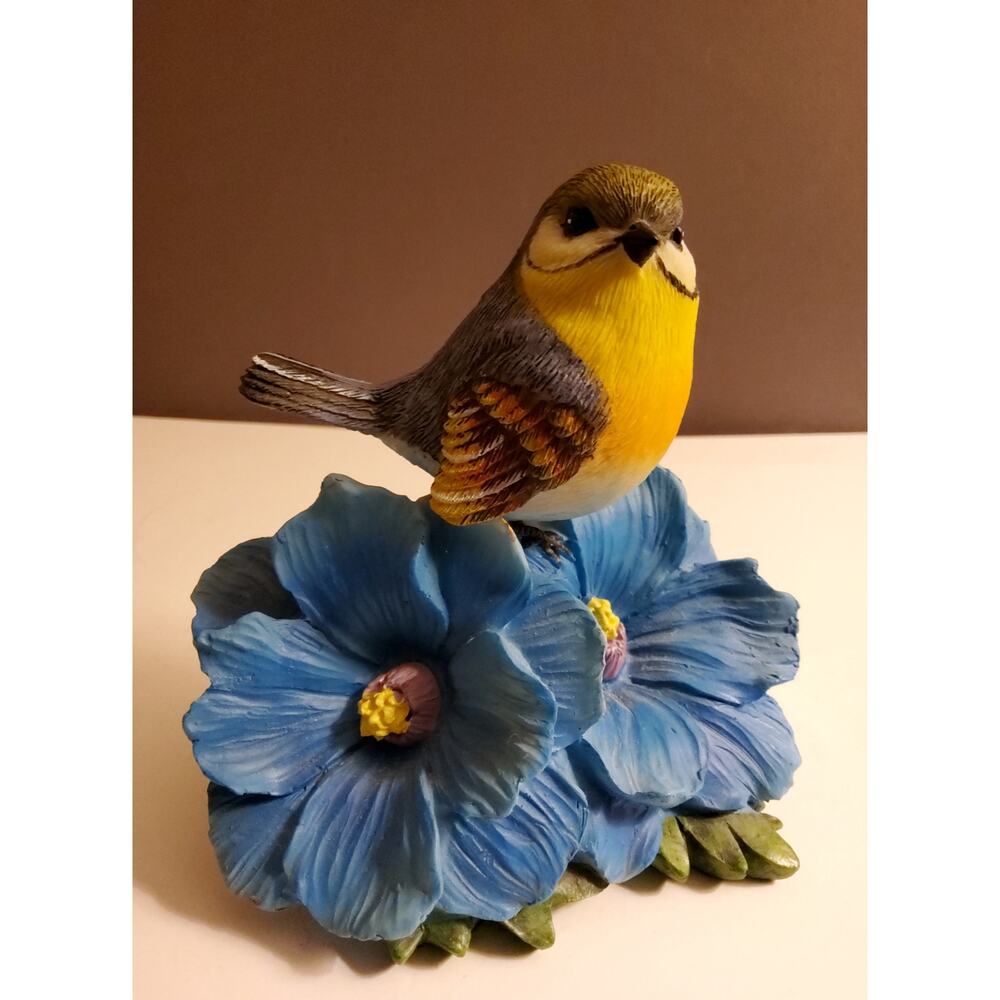 Bird on a Larkspur Flower